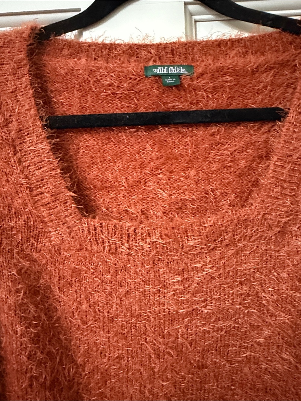 wild fable Rust Orange Fluffy Square-Neck Sweater - Picture 3 of 3